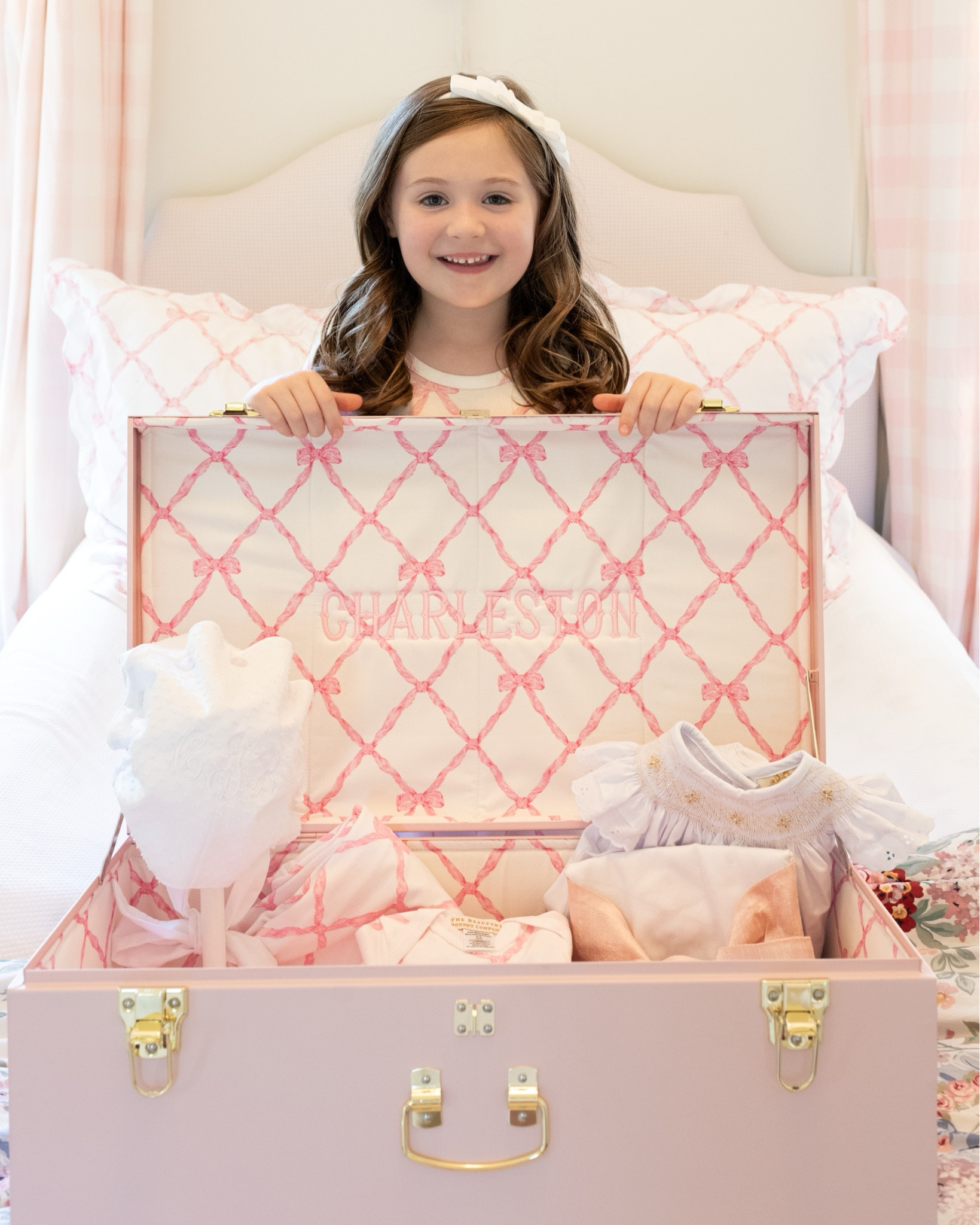 Heirloom Keepsake Trunk from Petite Keep and The Beaufort Bonnet Company to hold all of your special memories inside! 

Keepsake trunk, back to school, children’s, mom to be, nursery, kids room, bow, Belle Meade bow, pink, girls room, bedroom, kids room, girls room, home decor, children’s, classic children’s clothing, baby shower gift 

#LTKKids #LTKBaby #LTKBacktoSchool