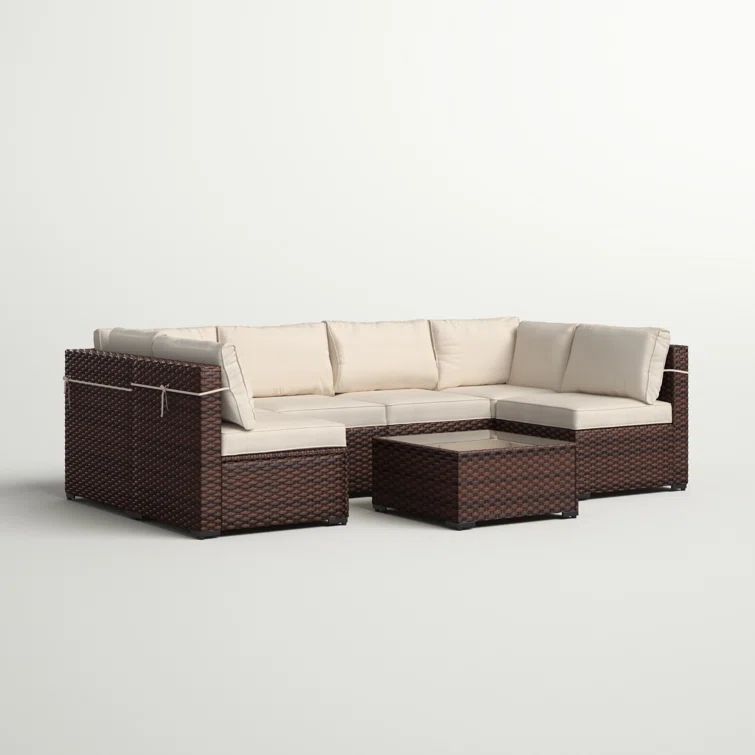 Farnum Polyethylene (PE) Wicker 4 - Person Seating Group with Cushions | Wayfair North America