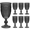 Wiwiqing 6 Pcs Plastic Goblets 7.5oz Vintage Goblet Plastic Wine Glasses Colored Retro Embossed W... | Amazon (US)