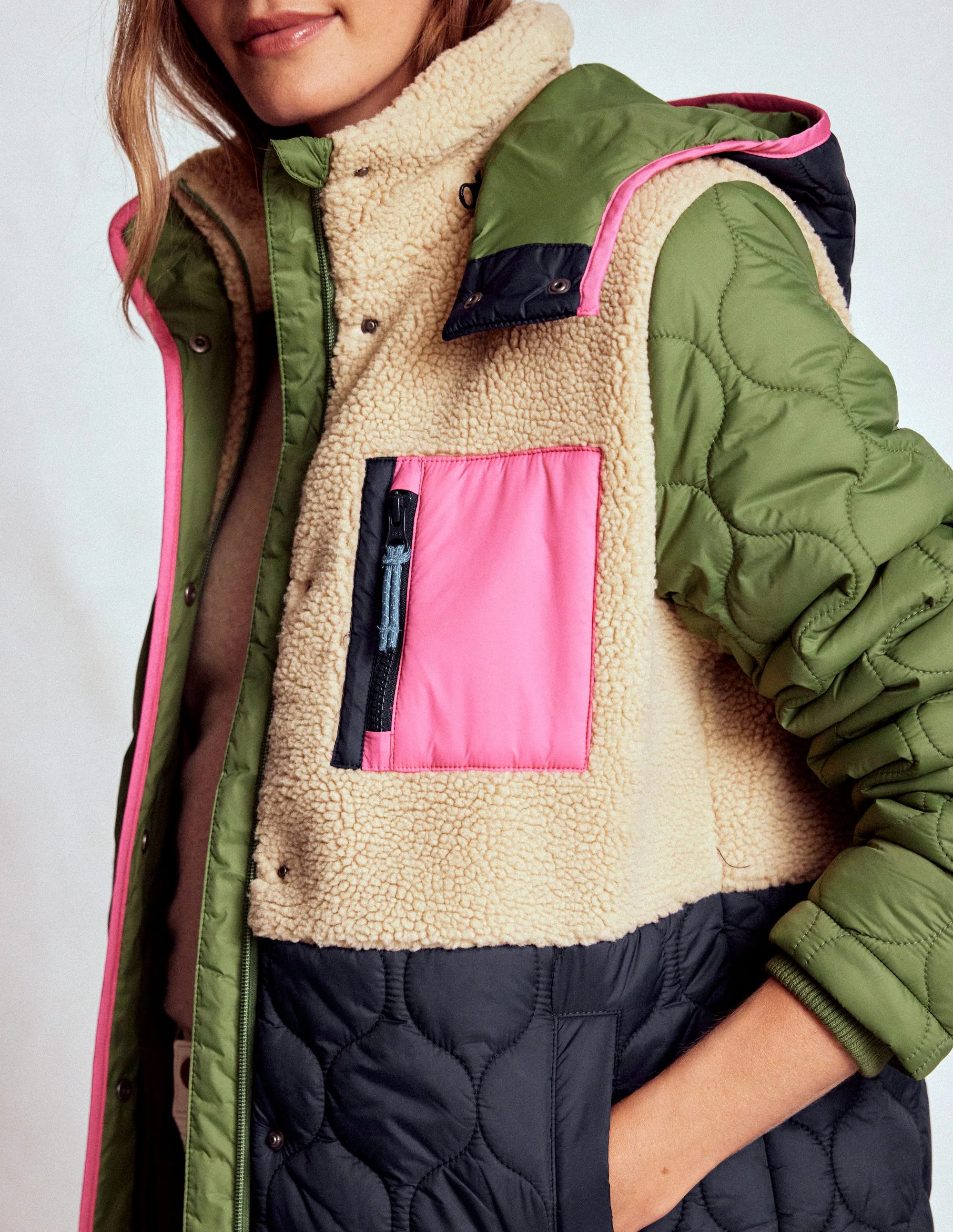 Borg Mix Coat-Multi Borg | Boden (US)