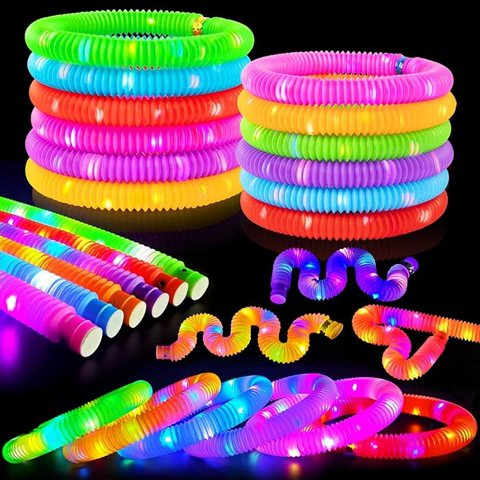 24 PC Light Up Party Favors Supplies for Kids 4-8-12,Bulk Glow Sticks Bracelet Necklace Accessori... | Amazon (US)