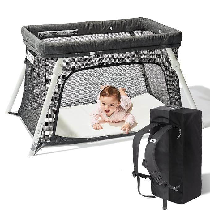 Lotus Travel Crib - Backpack Portable, Lightweight, Easy to Pack Play-Yard with Comfortable Mattr... | Amazon (US)