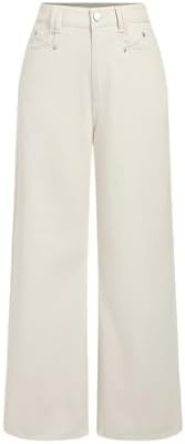 CIDER Jeans for Women High Waist Wide Leg Denim Pants Straight Leg Trouser Pants Mid Waist Trendy | Amazon (US)
