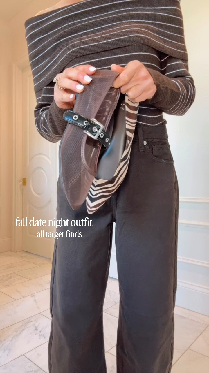 Fall date night outfit. Size up half a size in the target flats