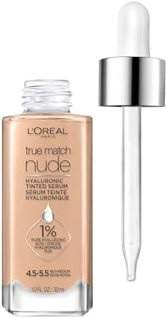L'Oreal Paris True Match Nude Hyaluronic Tinted Serum Foundation with 1% Hyaluronic acid, Rich Me... | Amazon (US)