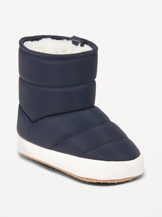 Unisex Quilted Sherpa-Lined Boots for Baby | Old Navy (US)