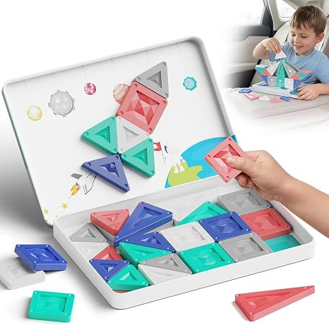 Magnetic Tiles Travel Set, 40 PCS Morandi Building Block with Tin Box- 90Mins Quiet Play 45s Clea... | Amazon (US)