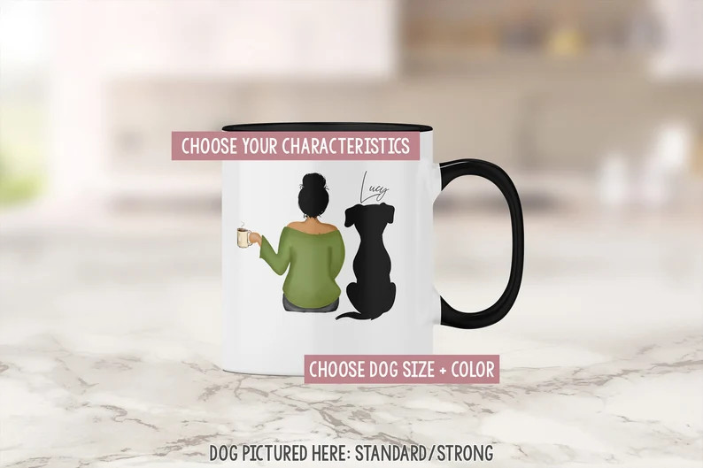Personalized Dog Mom Mug: Custom Dog Breed & Character | Etsy (Global)