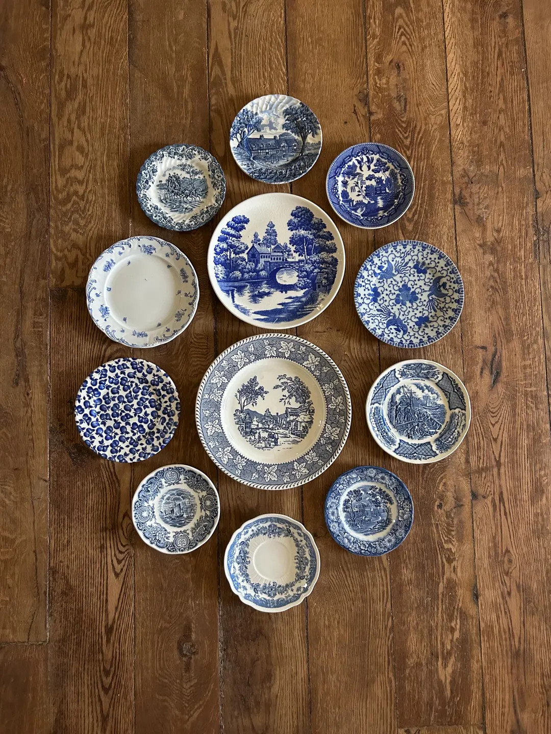 Beautiful Set of 12 Mismatched Vintage and Antique Plates, Instant Plate Wall, Elegant All Season... | Etsy (US)