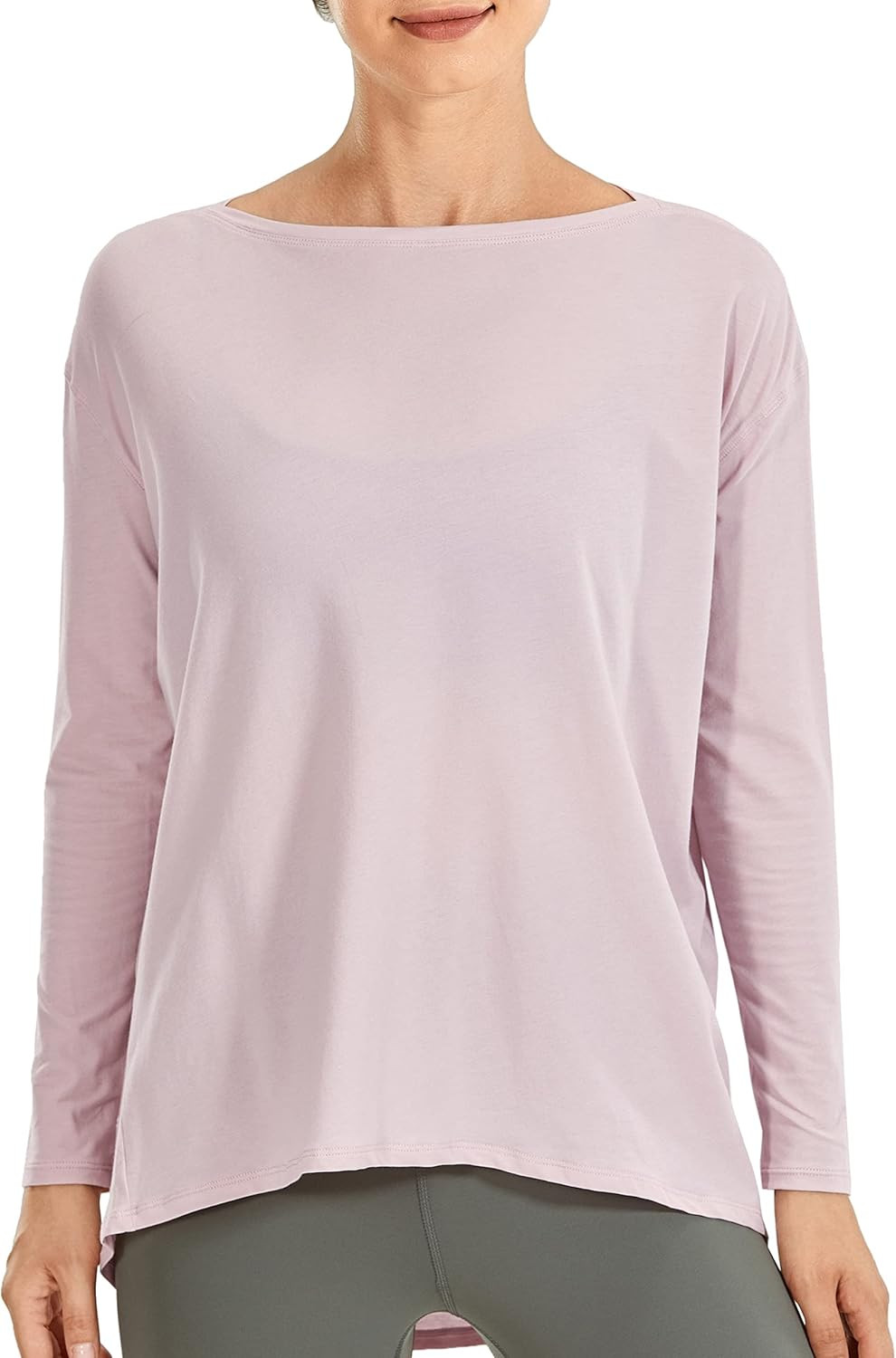 CRZ YOGA Long Sleeve Workout Shirts for Women Loose Fit-Pima Cotton Yoga Shirts Casual Fall Tops ... | Amazon (US)