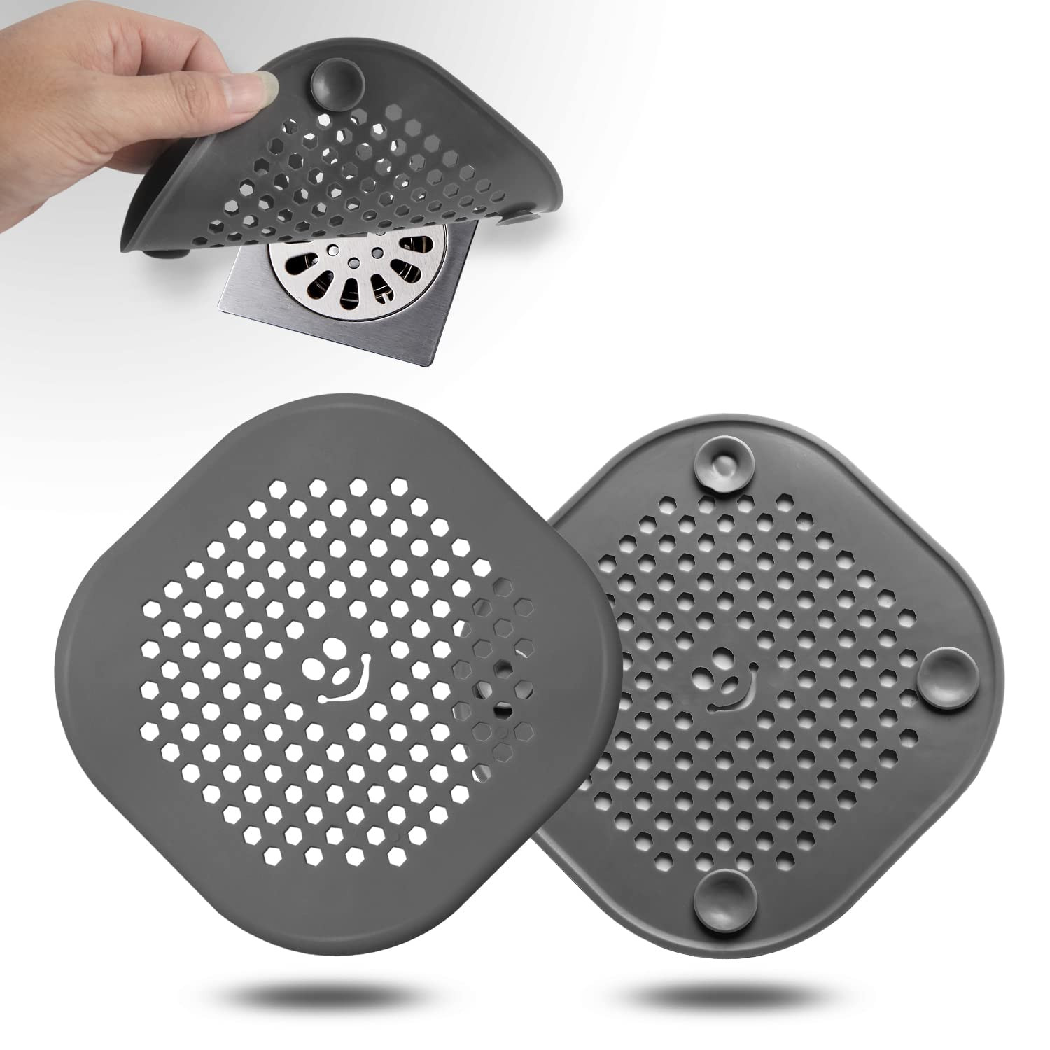 2 Pack Drain Cover Hair Catcher Drain Plug Hair Stopper Drain Protector for Shower Bathroom Acces... | Amazon (US)