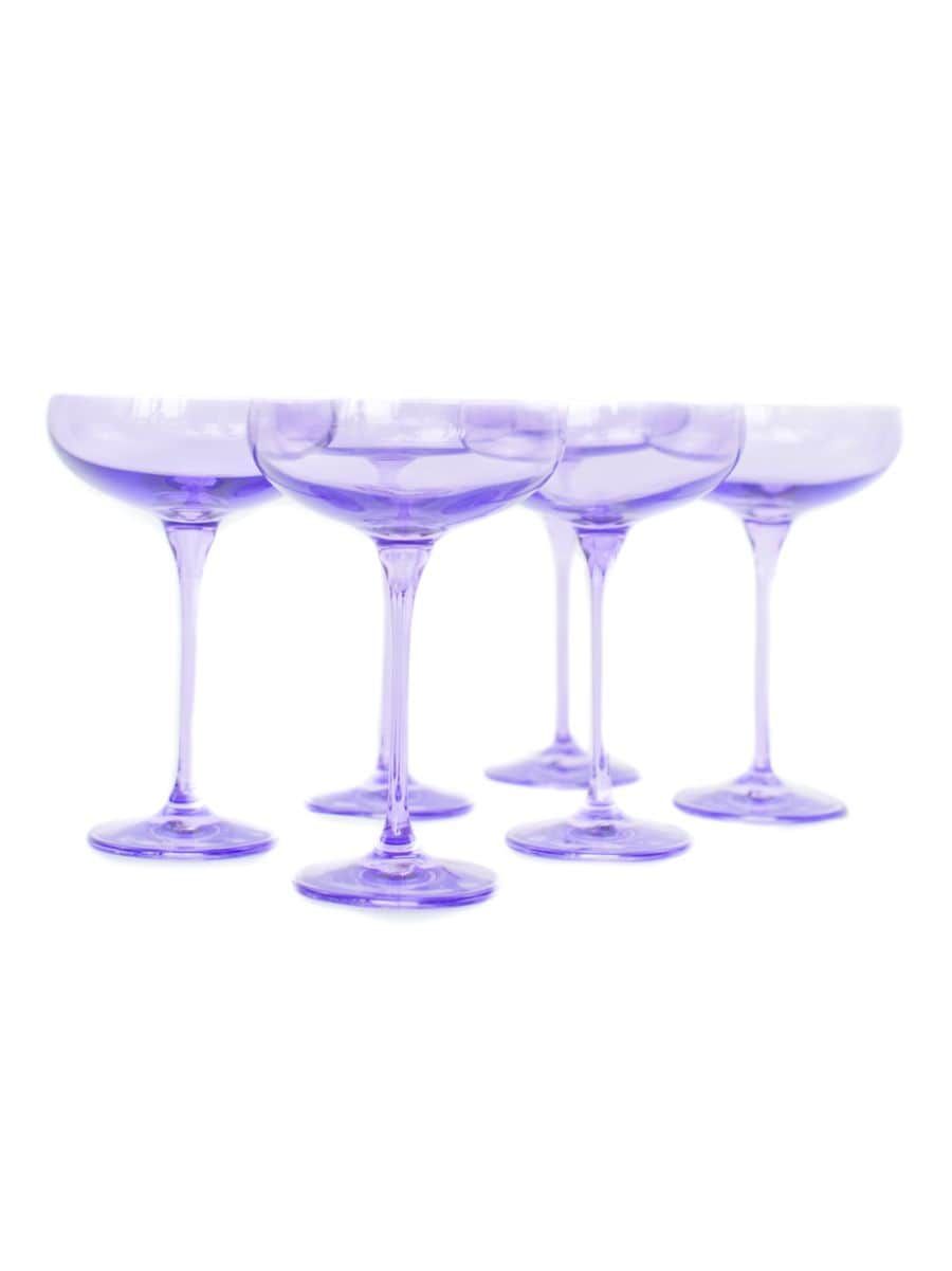 Estelle Colored Glass Tinted Champagne Coupes 6-Piece Set | Saks Fifth Avenue