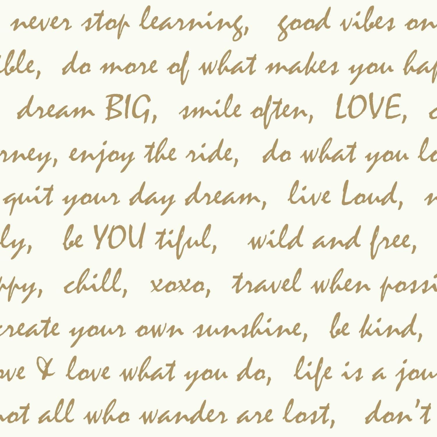 RoomMates RMK9006WP Gold Dream Big Script Peel and Stick Wallpaper | Amazon (US)