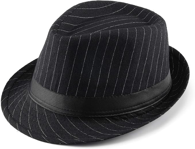 FALETO Unisex Classic Manhattan Structured Gangster Trilby Fedora Hat | Amazon (US)