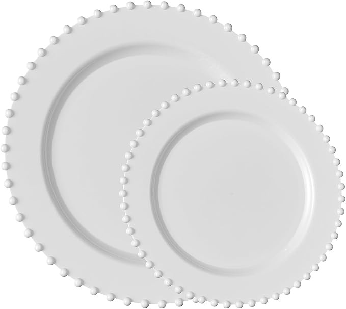 PLASTICPRO 32 Piece Combo Plastic Dinner Plates Disposable Plastic Fancy Heavy Duty Party Dishes ... | Amazon (US)