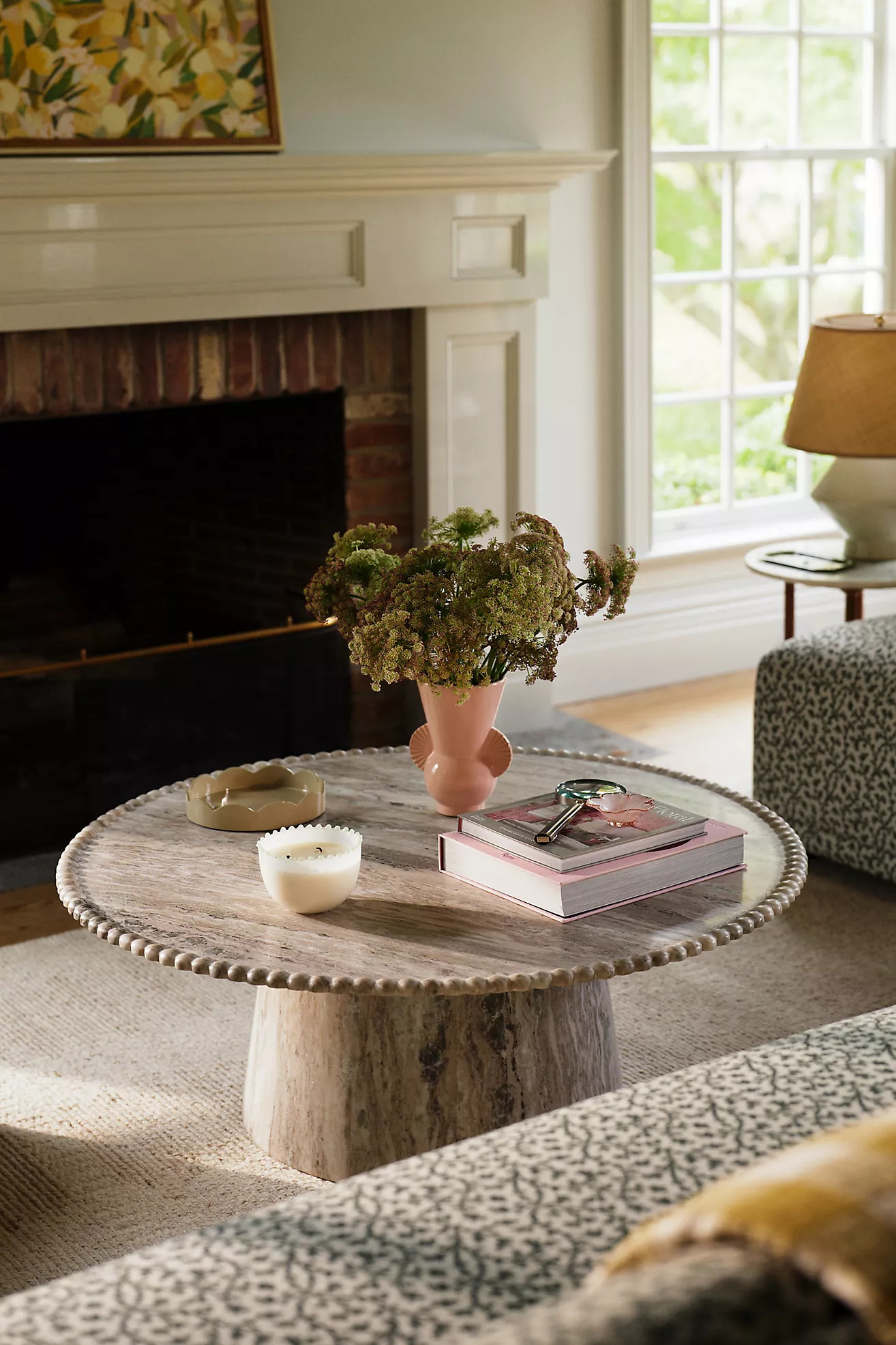 Lyla Round 42" Marble Coffee Table | Anthropologie (US)