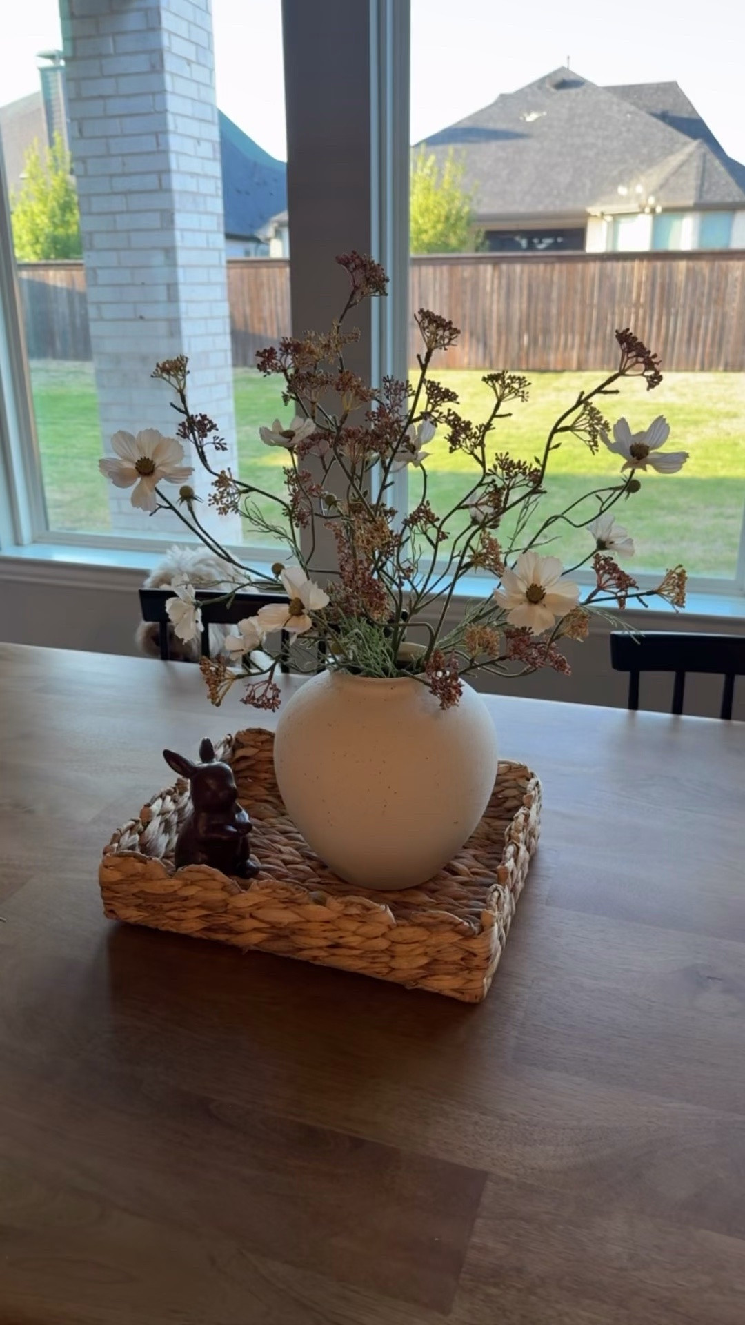 Spring centerpiece! I bought the white cosmos stems, vase, and bunny feom Hobby Lobby, but I linked other options! 

#LTKSeasonal #LTKdayinmylife #LTKHome