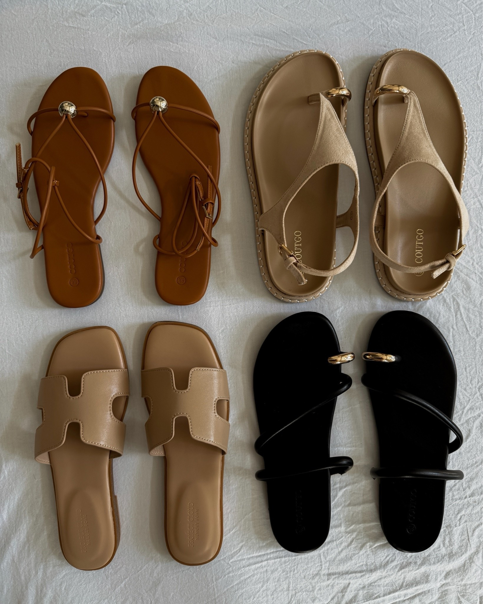 The only sandals you'll need this summer! All of these affordable favorites look designer and are high-quality, but at attainable price points. I love the gold details that elevate these even more!

#LTKgrwm #LTKootd