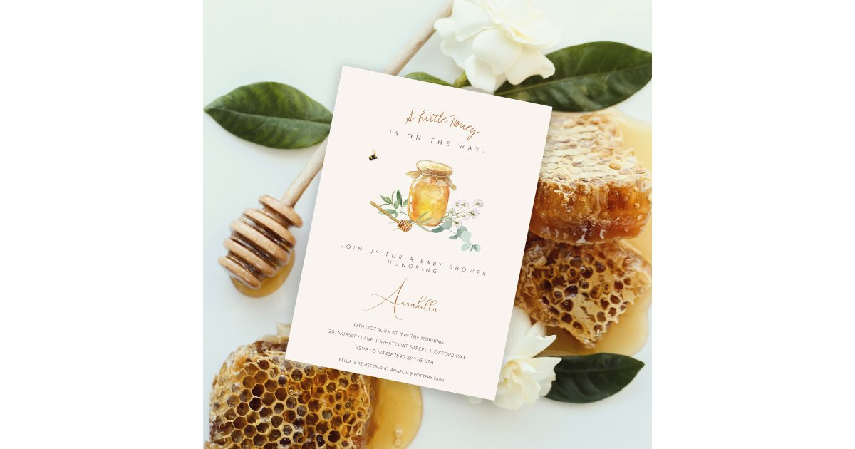 Sweet Little Honey Baby Shower Invitation | Zazzle | Zazzle
