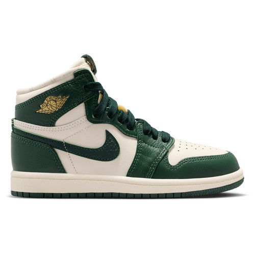 Jordan Girls Jordan Retro 1 High OG - Girls' Preschool Shoes Pale Ivory/Pro Green/Fir Size 01.5 | Foot Locker (US)