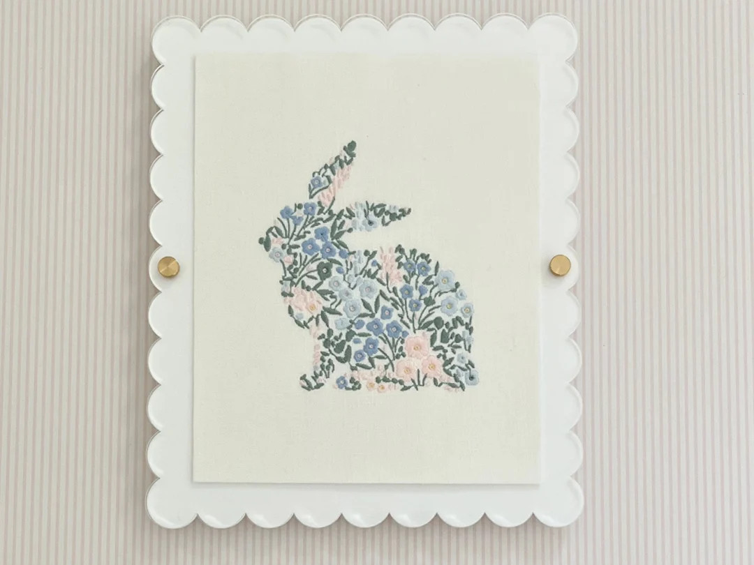 Embroidered Floral Bunny - Etsy | Etsy (US)