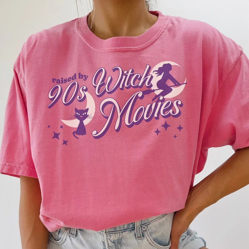 Retro Halloween Shirt, Witch Designs, 90s Halloween Movies, 90s Halloween, Kidcore Clothing, Basi... | Etsy (US)