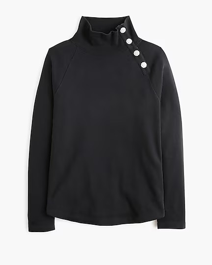 Jewel-button mockneck pullover | J.Crew Factory