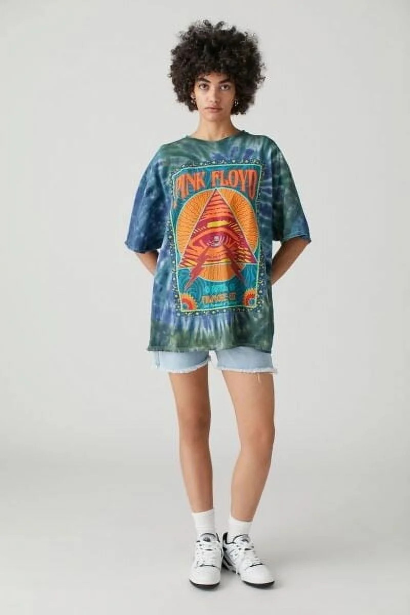 Urban Outfitters Women's X Pyramid Blue Tie Dye Oversized Tee T-Shirt (Small/Medium, Blue/Green T... | Walmart (US)