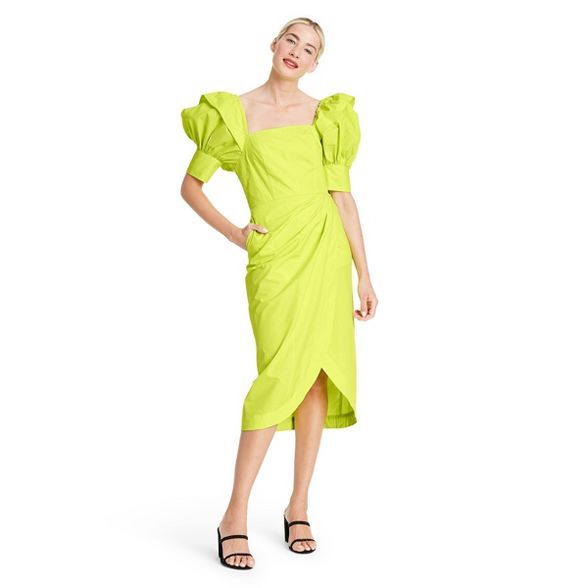 Puff Sleeve Faux Wrap Dress - Christopher John Rogers for Target Yellow | Target