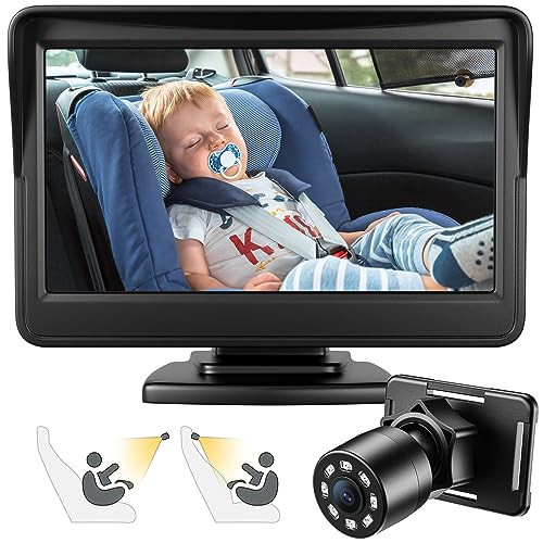 FEISIKE Car Baby Camera, 4.3'' HD Infrared Night Vision Function Baby Car Camera Display, Backseat Camera for Kid with 150° Wide View & 360° Rotatable Easy Installation in 5 Mins Rear Facing Mirrors | Amazon (US)