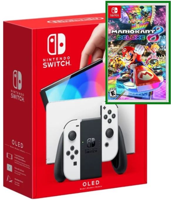 Nintendo Switch OLED White Joy-Con With Mario Kart 8 Deluxe Limited Bundle - Walmart.com | Walmart (US)