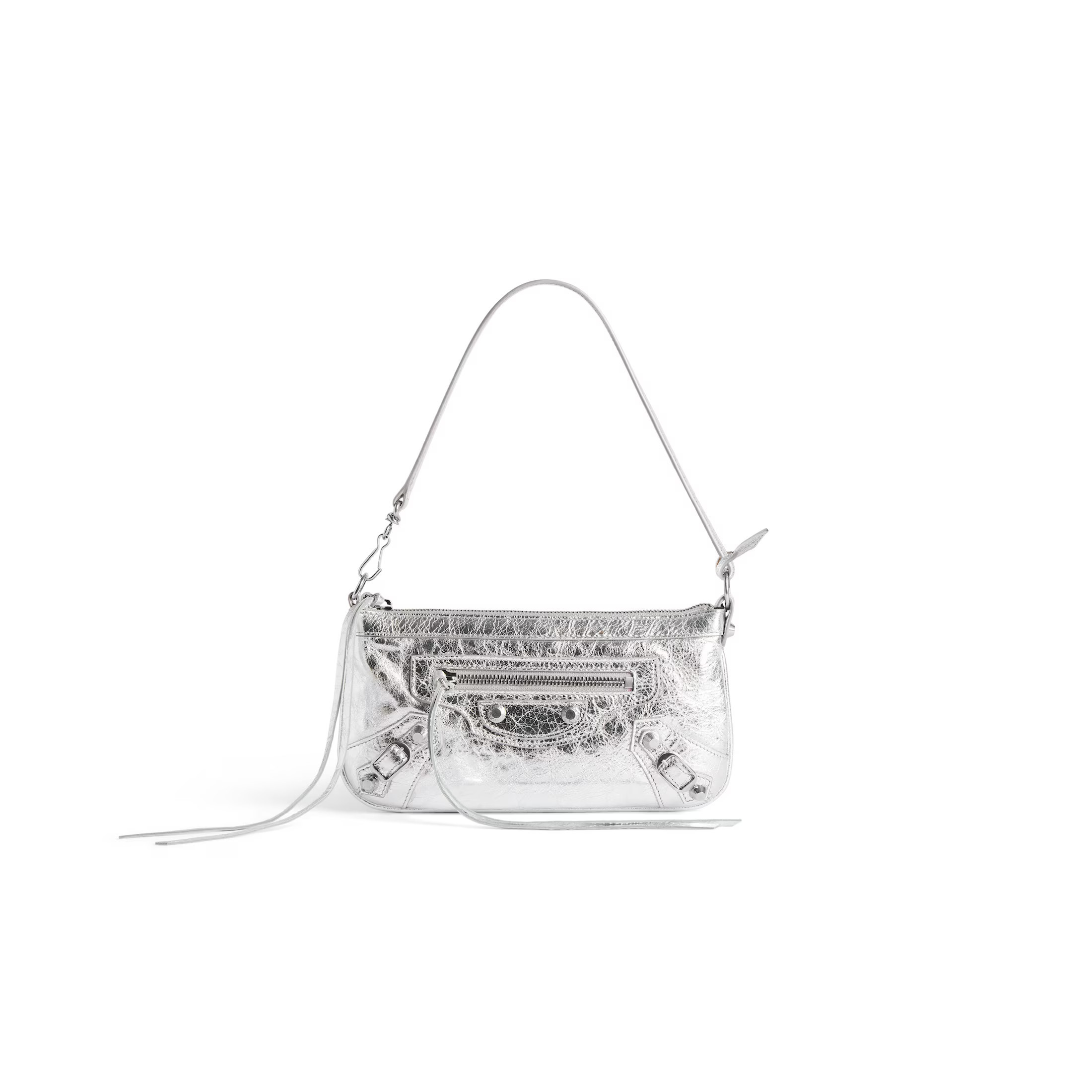 Balenciaga Le City Pouch On Strap - Silver - Women's | Balenciaga