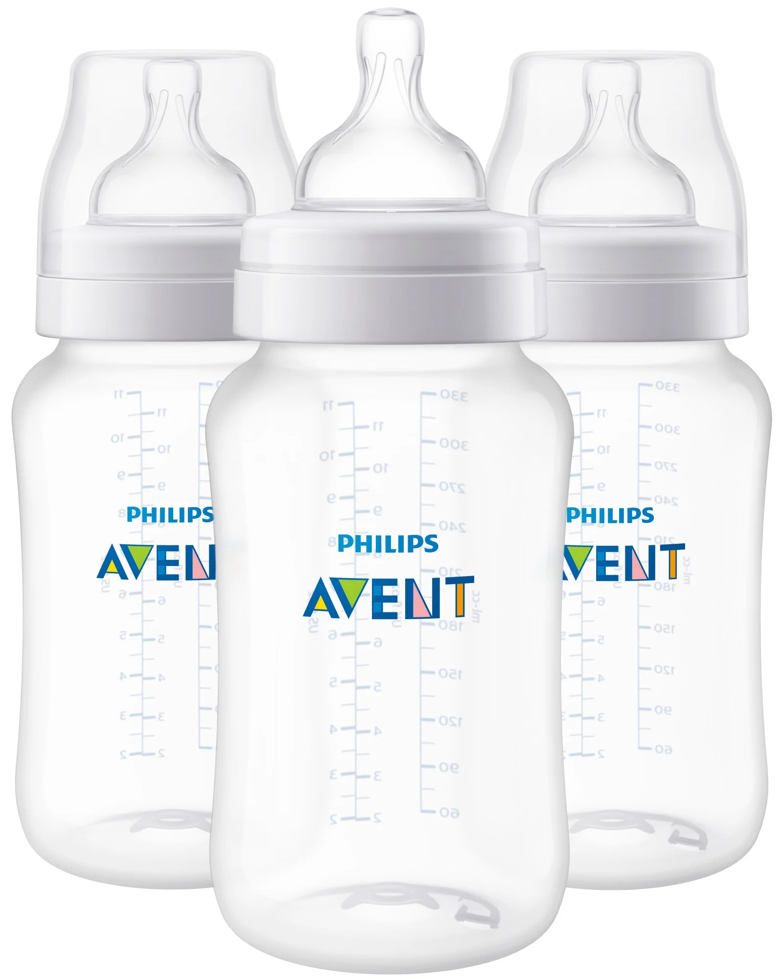 Philips Avent Anti-colic Baby Bottles, 11oz, 3pk, Clear, SCY106/03 | Walmart (US)