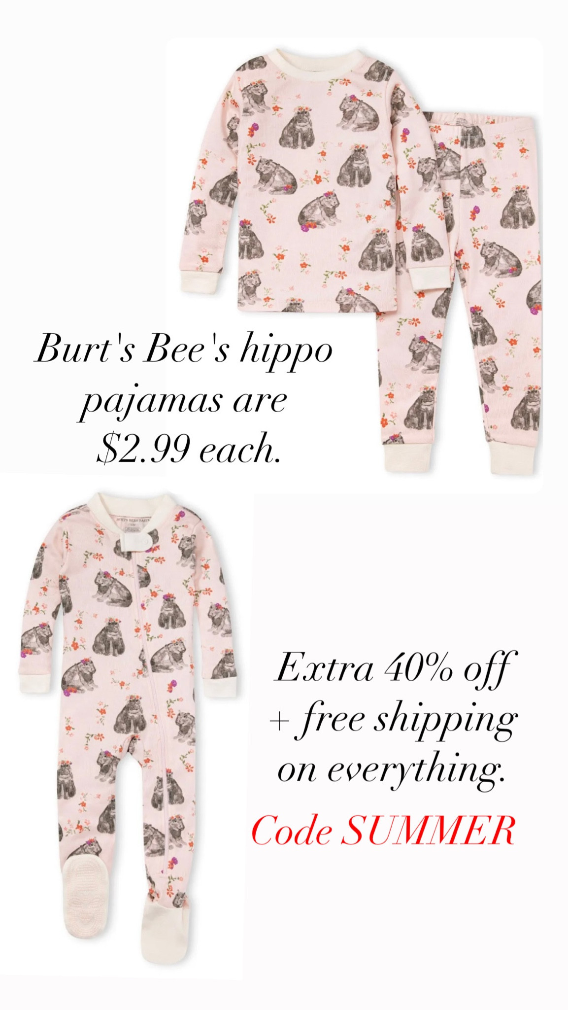 Burt's Bees entire website is an additional 40% off + free shipping with the code SUMMER at checkout. Items start as low as $2.99 shipped. 

#LTKkids #LTKunder50 #LTKsalealert