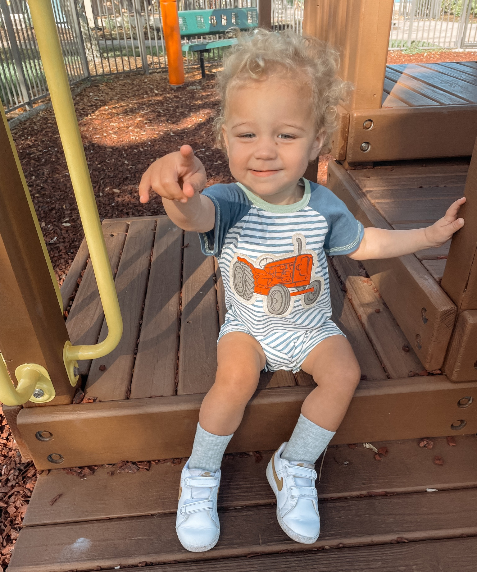 He loves his tractor Shortall from MudPie! 🚜

#LTKkids