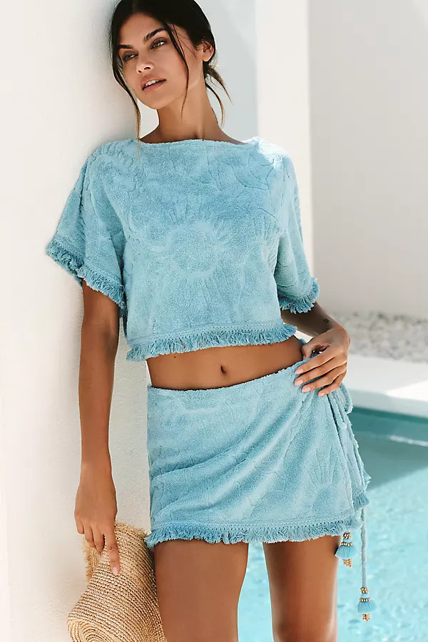 Ollari Terry Textured Mini Sarong | Anthropologie (US)