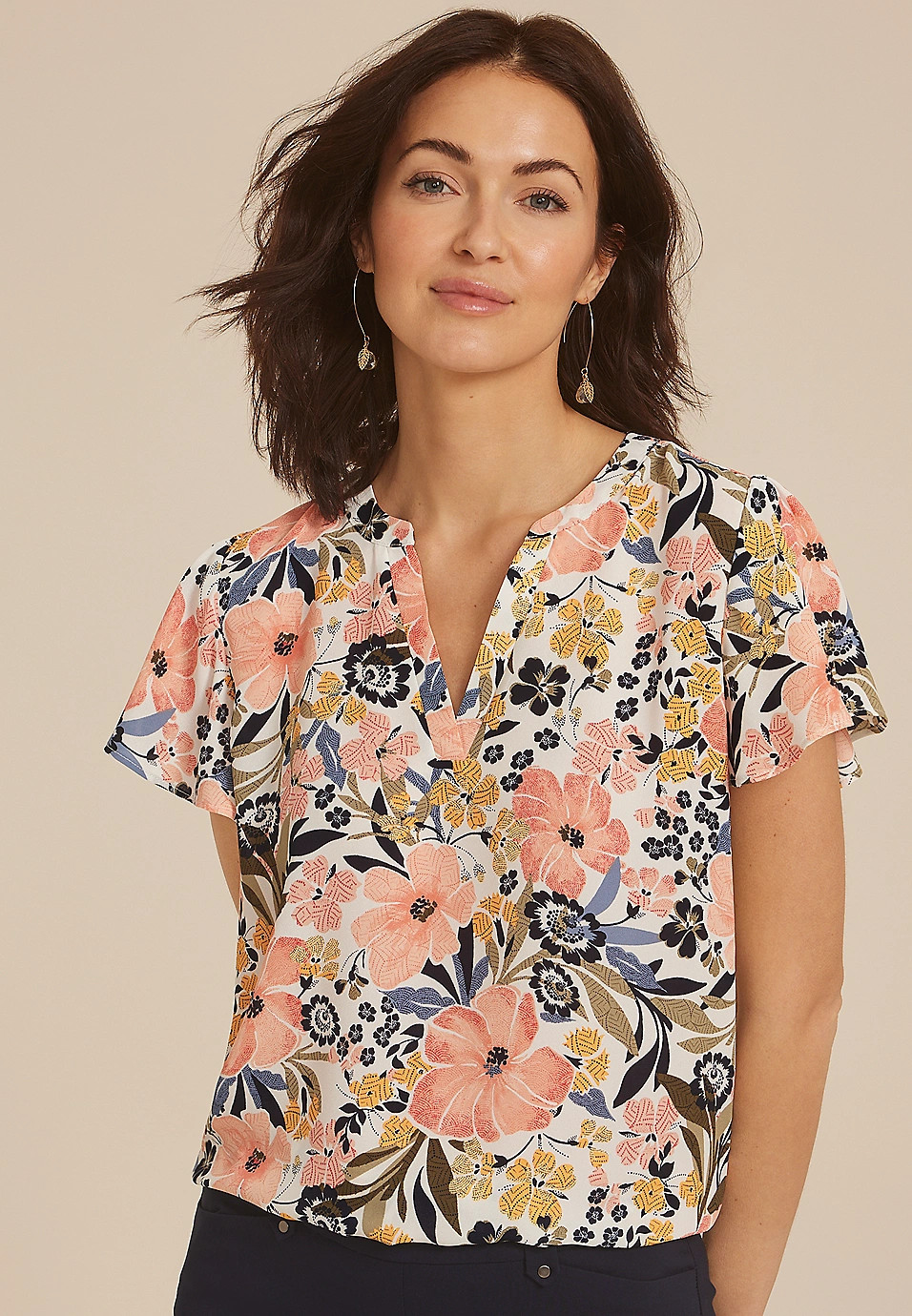 Atwood Flutter Sleeve Blouse | Maurices