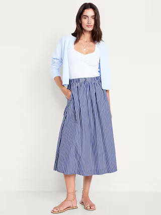 High-Waisted A-Line Midi Skirt | Old Navy (US)