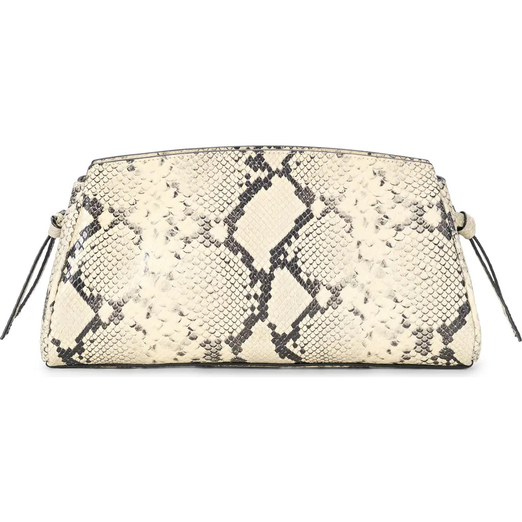 STAUD Maude Convertible Leather Clutch in White Snake at Nordstrom | Nordstrom