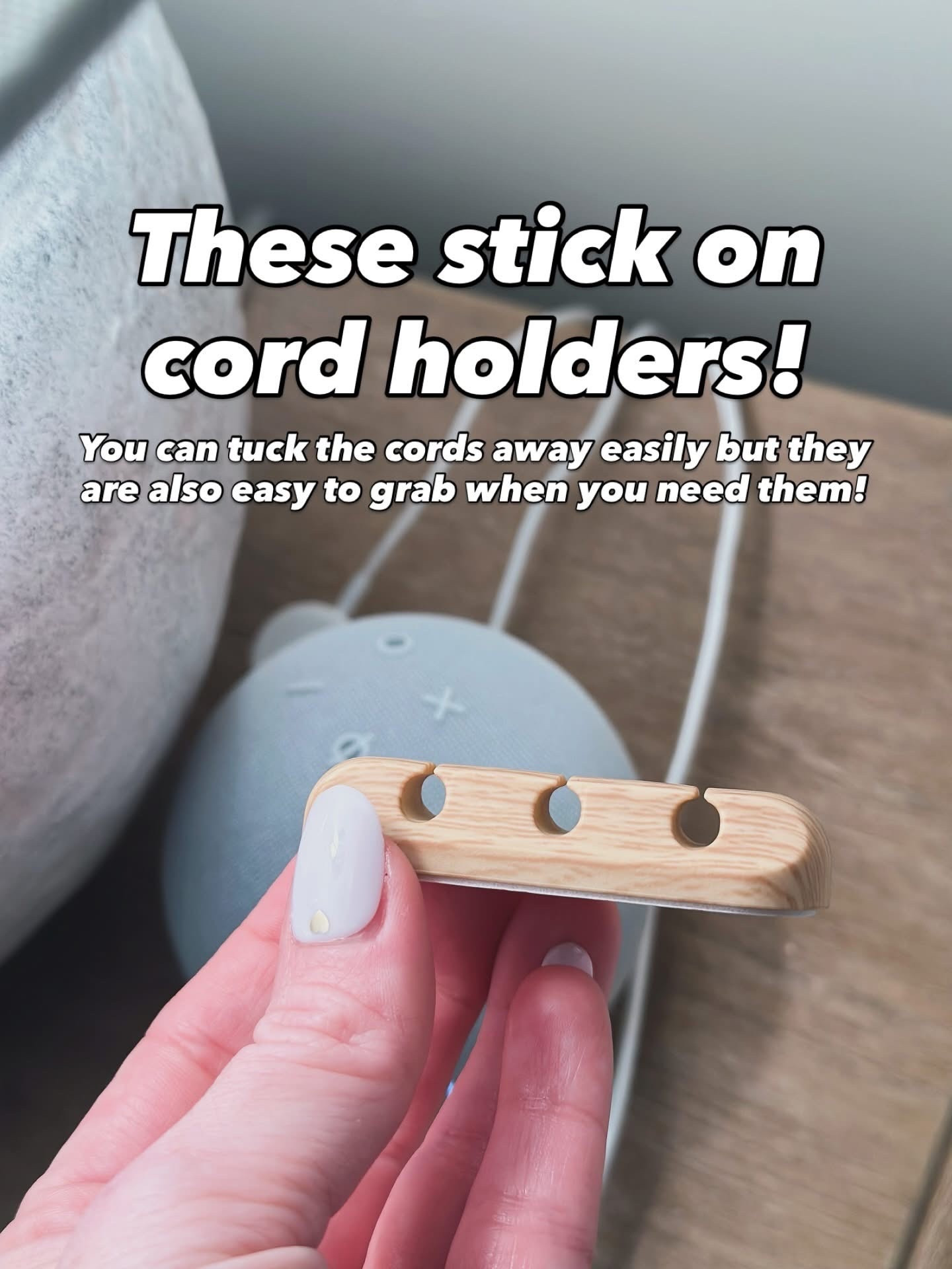 These stick on cord holders are perfect for the back of my nightstand to tuck away phone charging cables when I like, but also makes it easy to grab when they are needed ! 



#LTKStyleTip #LTKHome #LTKFindsUnder50