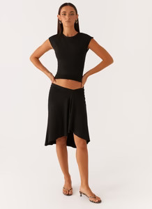 Shes A Lady Midi Skirt - Black | Peppermayo (Global)