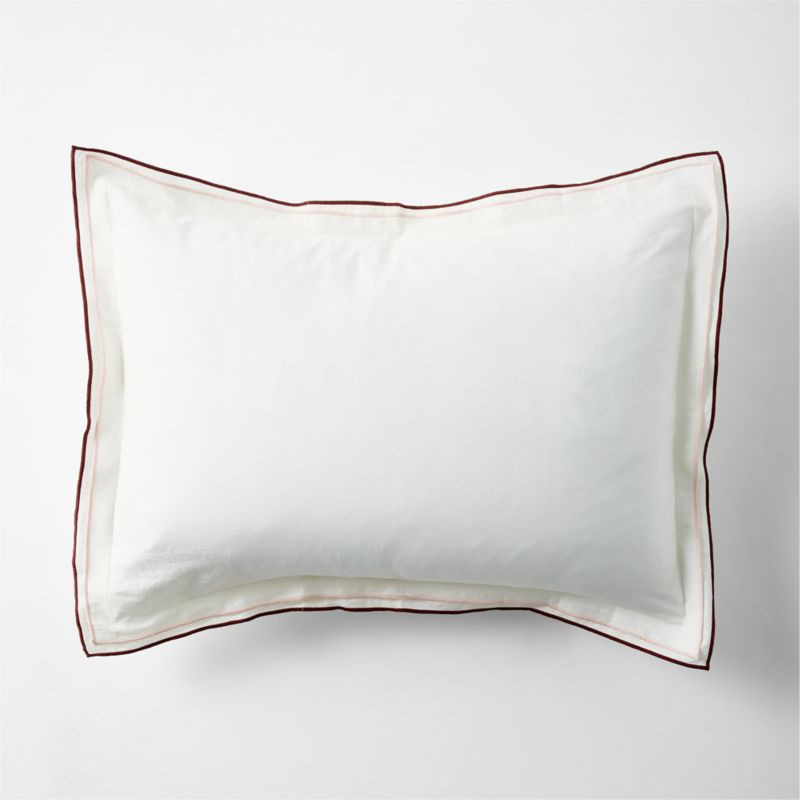 Serenity Double Flange Warm Colorway Organic Cotton Sateen Kids Pillow Sham by Jeremiah Brent | C... | Crate & Barrel