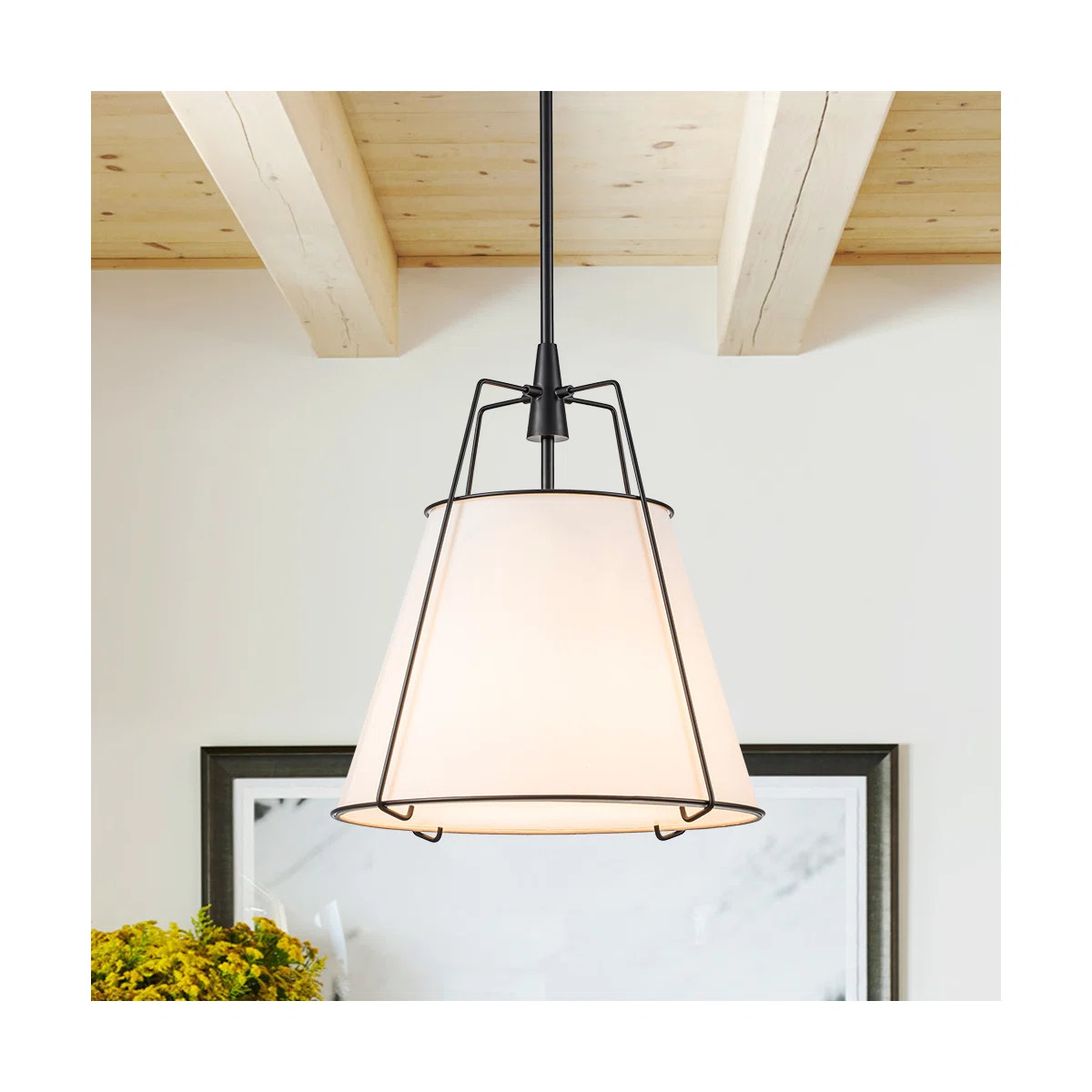 Nyjel 4 - Light Linen Tapered Pendant | Wayfair North America