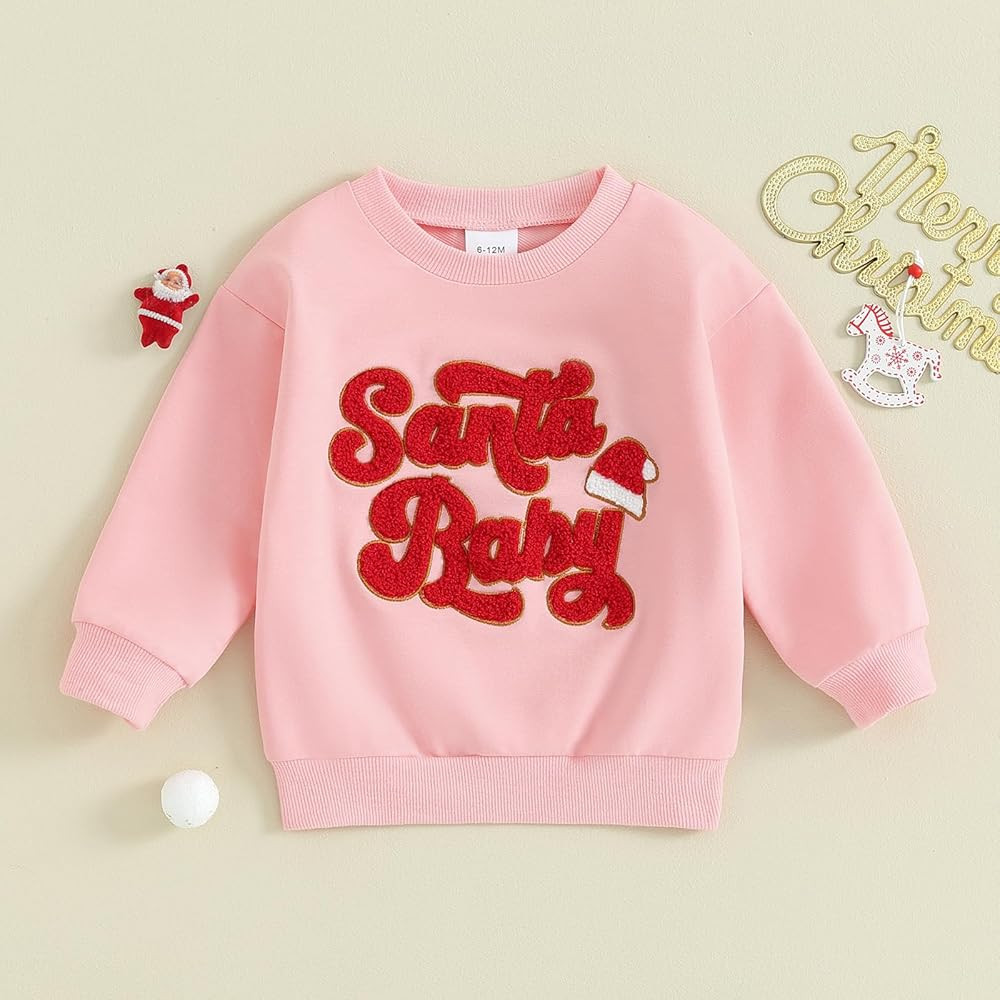 Hnyenmcko Toddler Baby Boy Girl Christmas Outfit Santa Long Sleeve Crewneck Sweatshirt Pullover T... | Amazon (US)