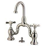 Kingston Brass KS7998BEX Essex Bridge Bathroom Faucet, Brushed Nickel | Amazon (US)