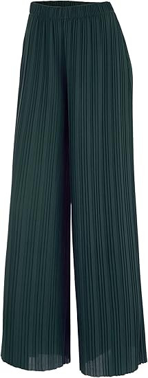 Lock and Love Womens Pleated Wide Leg Palazzo Maxi Pants with Drawstring or Elastic Band | Amazon (US)