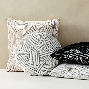 Linear Cut Velvet Pillow Cover | West Elm (US)