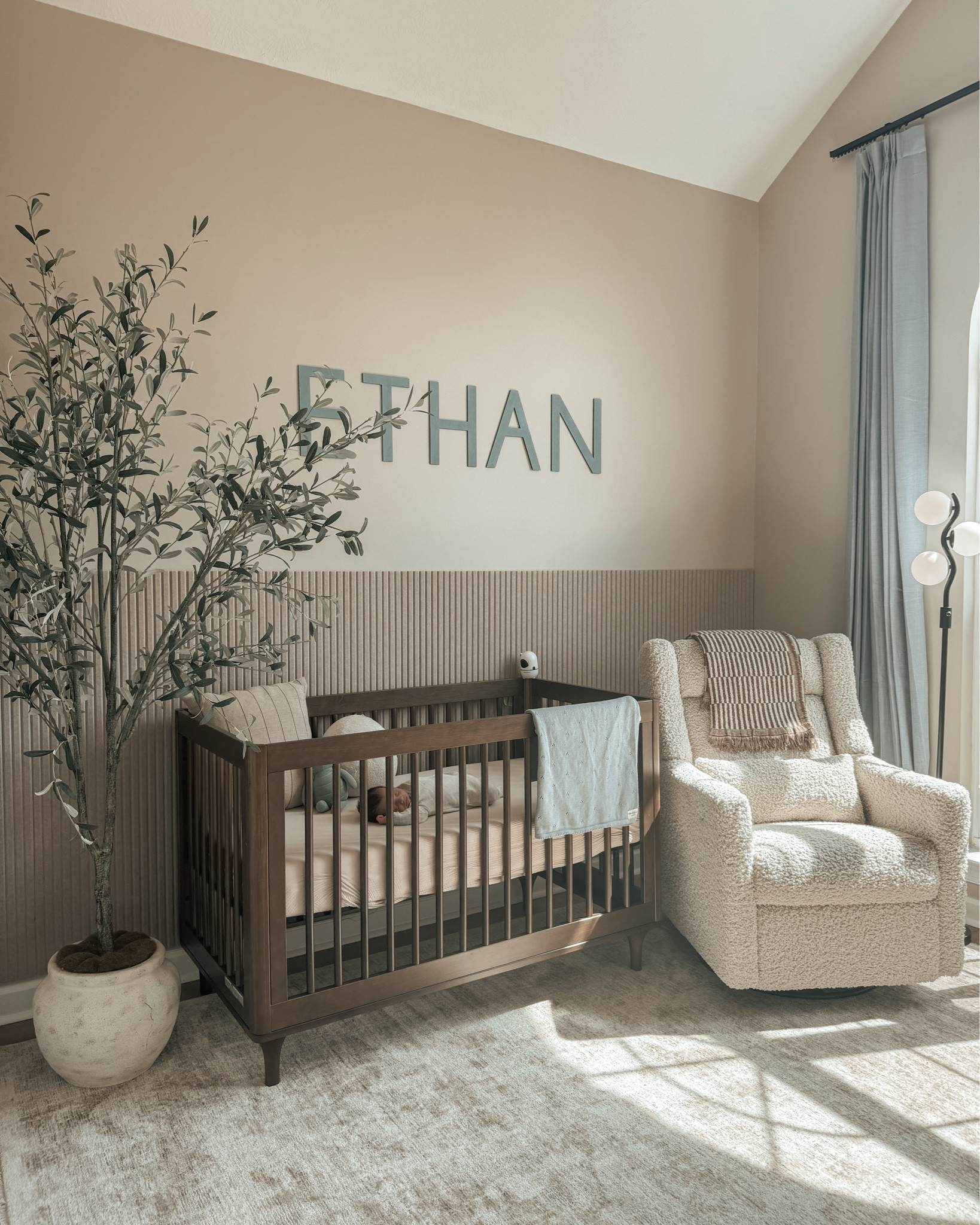 Cozy boy nursery 💙

Lovinggg all the textures & warm tones in here with the pop of blue 🥹

#LTKHome #LTKBaby