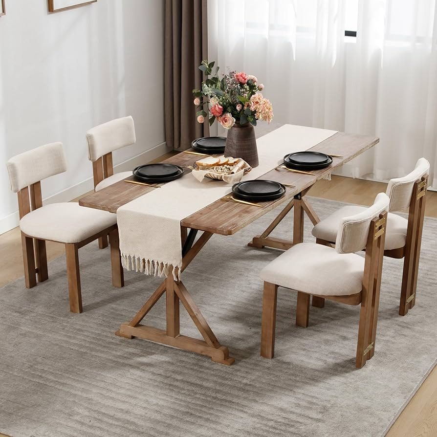 Dining Chairs Set of 4, Kitchen Dining Room Chairs Modern Upholstered Kitchen Chairs Curved Backr... | Amazon (US)