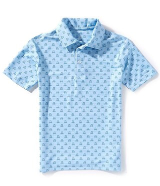 Class Club Big Boy 8-20 Golf Cart Print Short Sleeve Polo Shirt - 8 | Dillard's